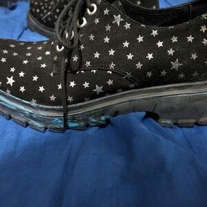 John Fluevog platform suede Oxford shoes